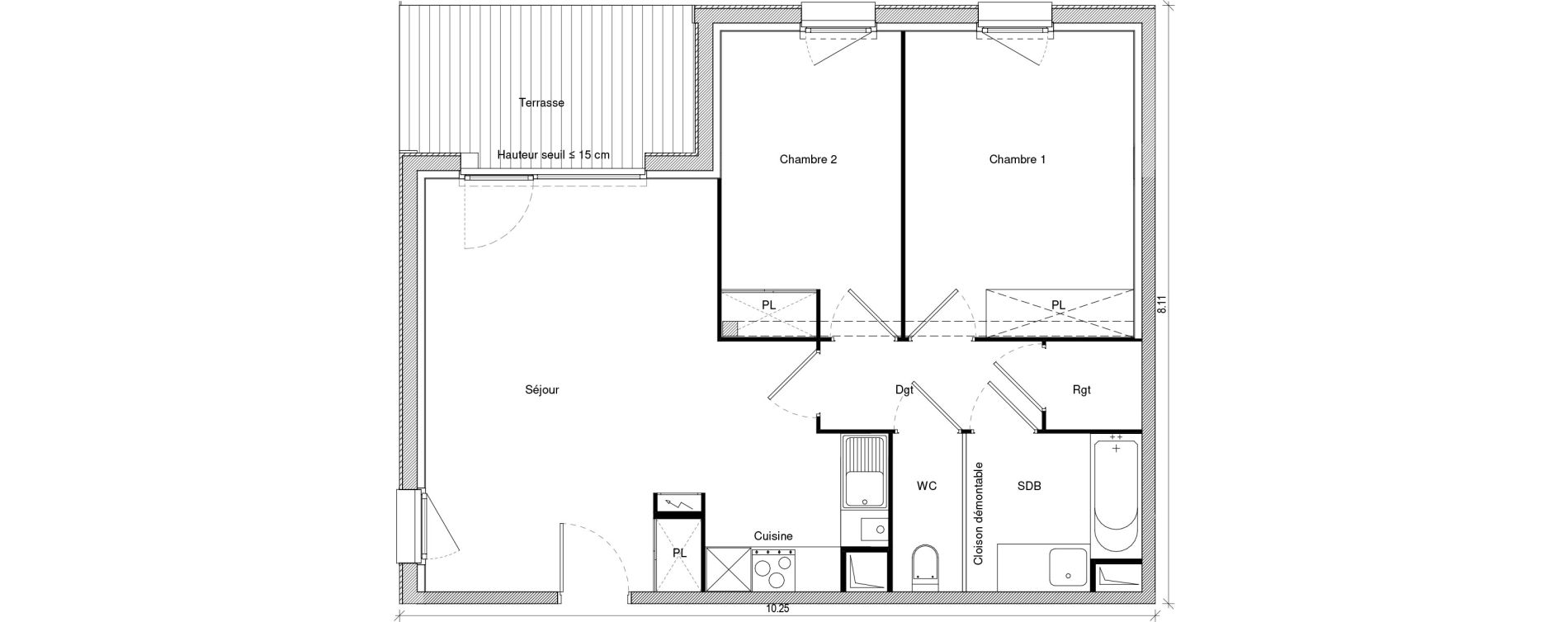 Appartement T3 de 63,23 m2 &agrave; Saint-Jory Centre
