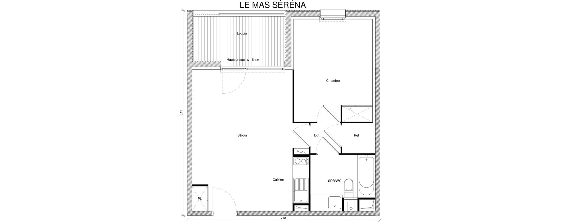 Appartement T2 de 44,86 m2 &agrave; Saint-Jory Centre