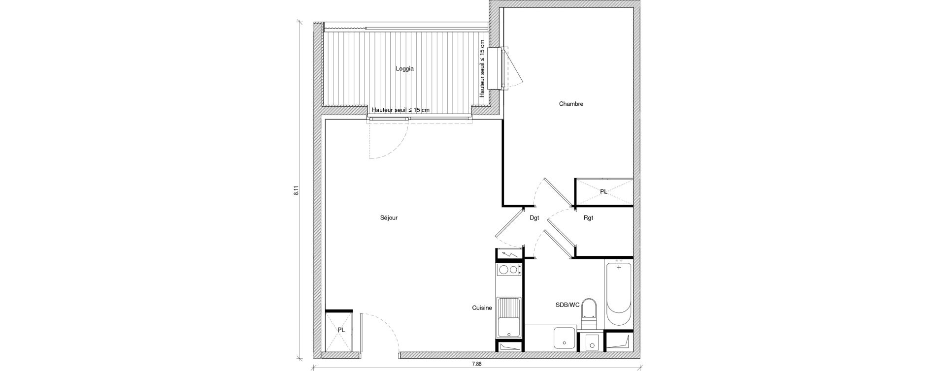 Appartement T2 de 48,18 m2 &agrave; Saint-Jory Centre