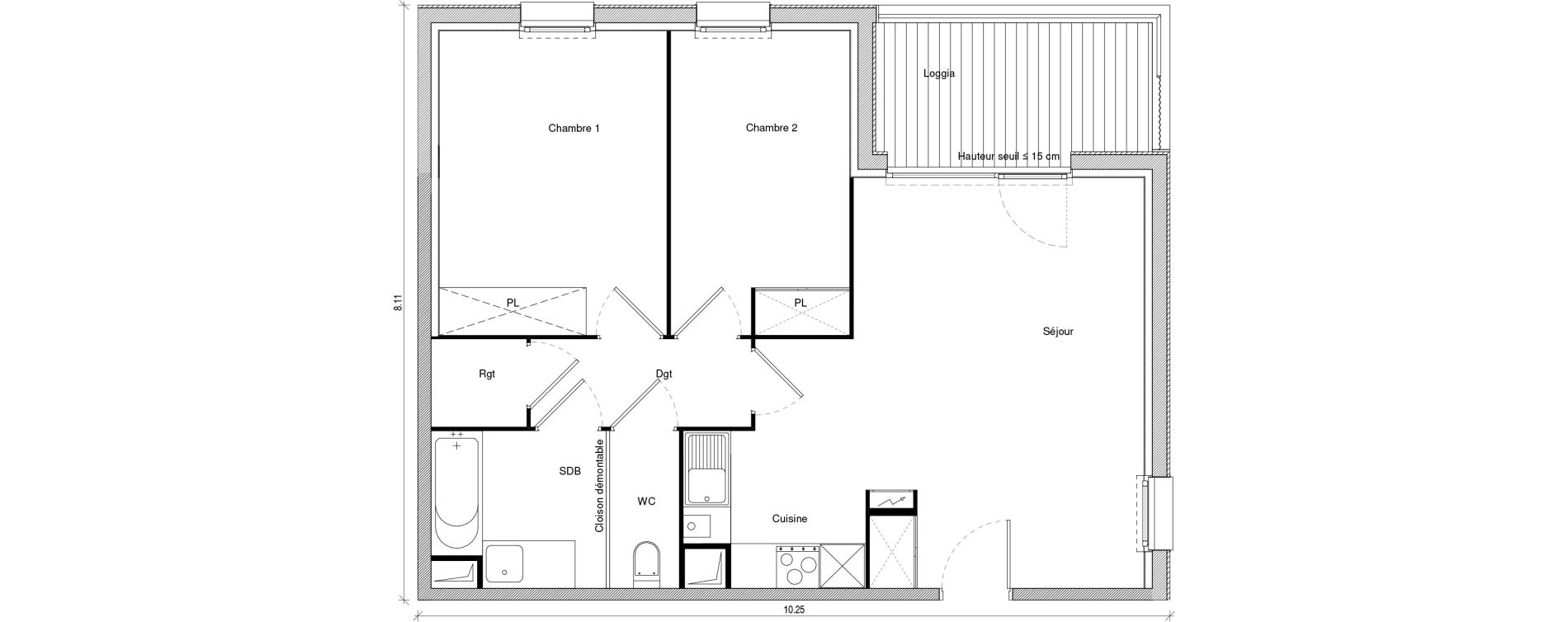 Appartement T3 de 63,28 m2 &agrave; Saint-Jory Centre
