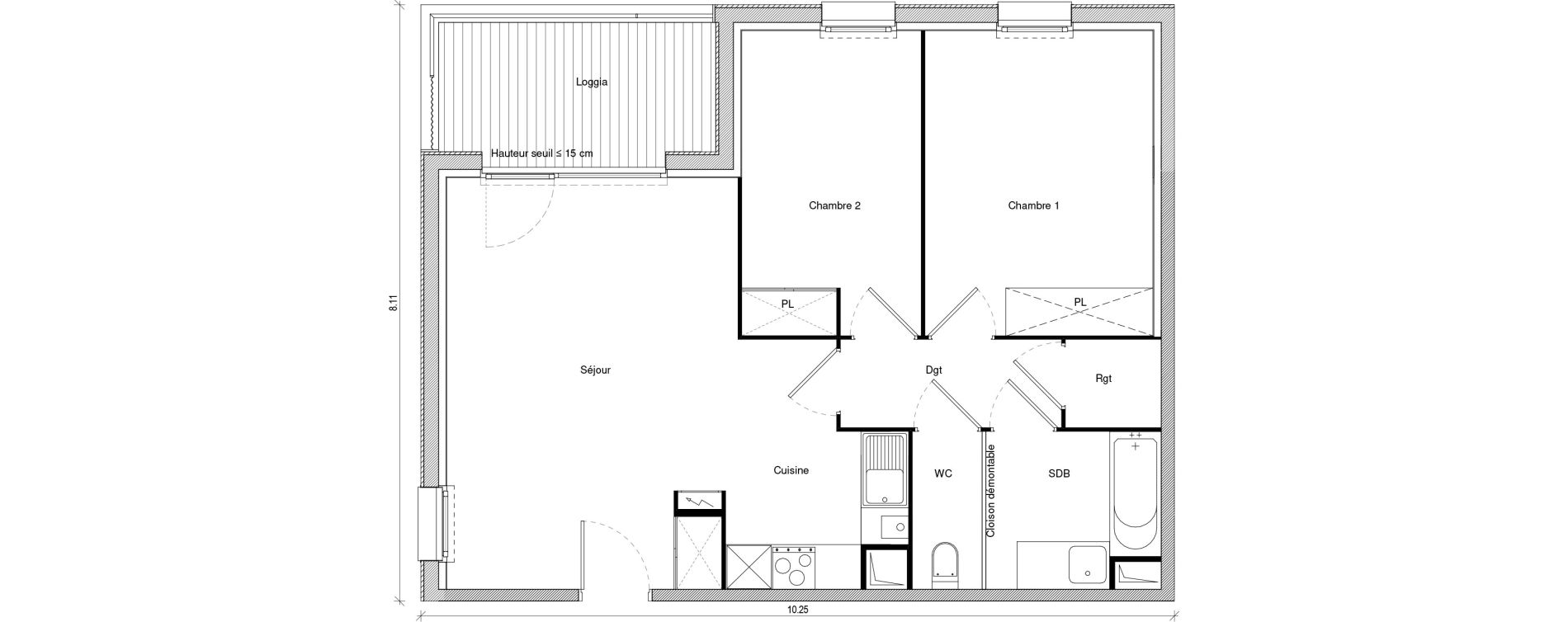 Appartement T3 de 63,27 m2 &agrave; Saint-Jory Centre