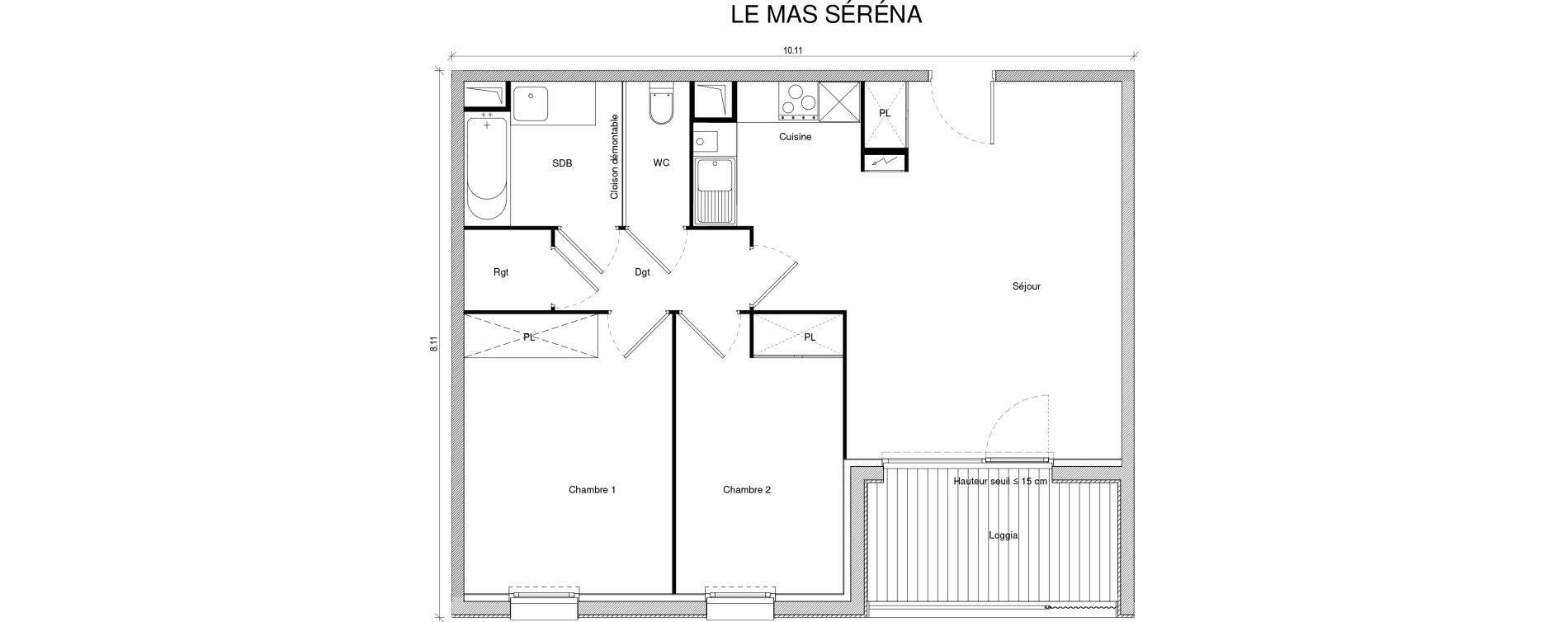 Appartement T3 de 63,82 m2 &agrave; Saint-Jory Centre