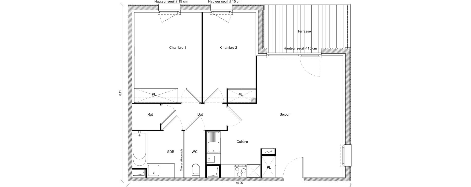 Appartement T3 de 63,24 m2 &agrave; Saint-Jory Centre