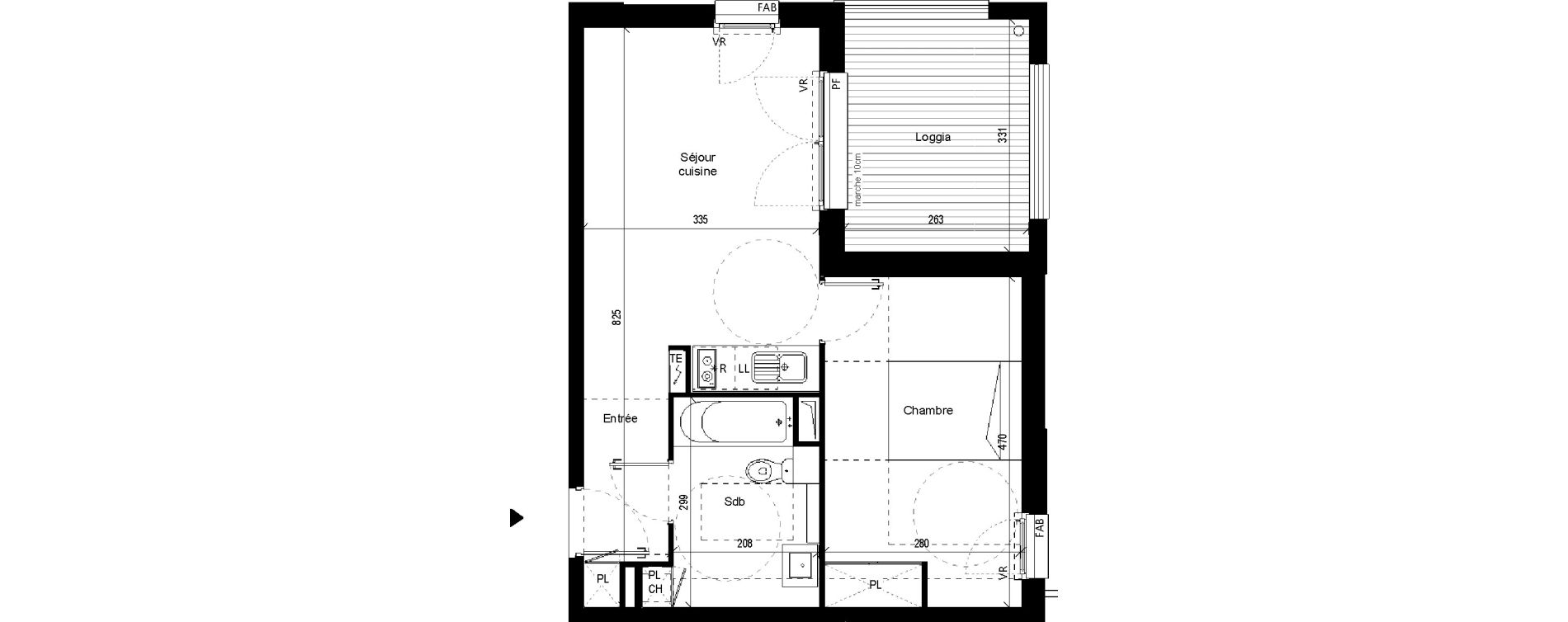 Appartement T2 de 39,36 m2 &agrave; Saint-Jory Centre