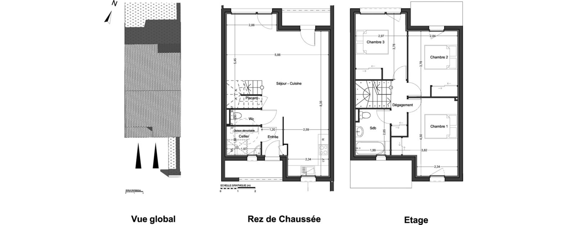 Maison T4 de 87,17 m2 &agrave; Saint-Jory Centre