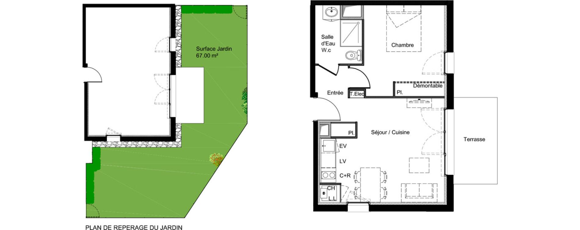 Appartement T2 de 39,48 m2 &agrave; Saint-Jory Centre