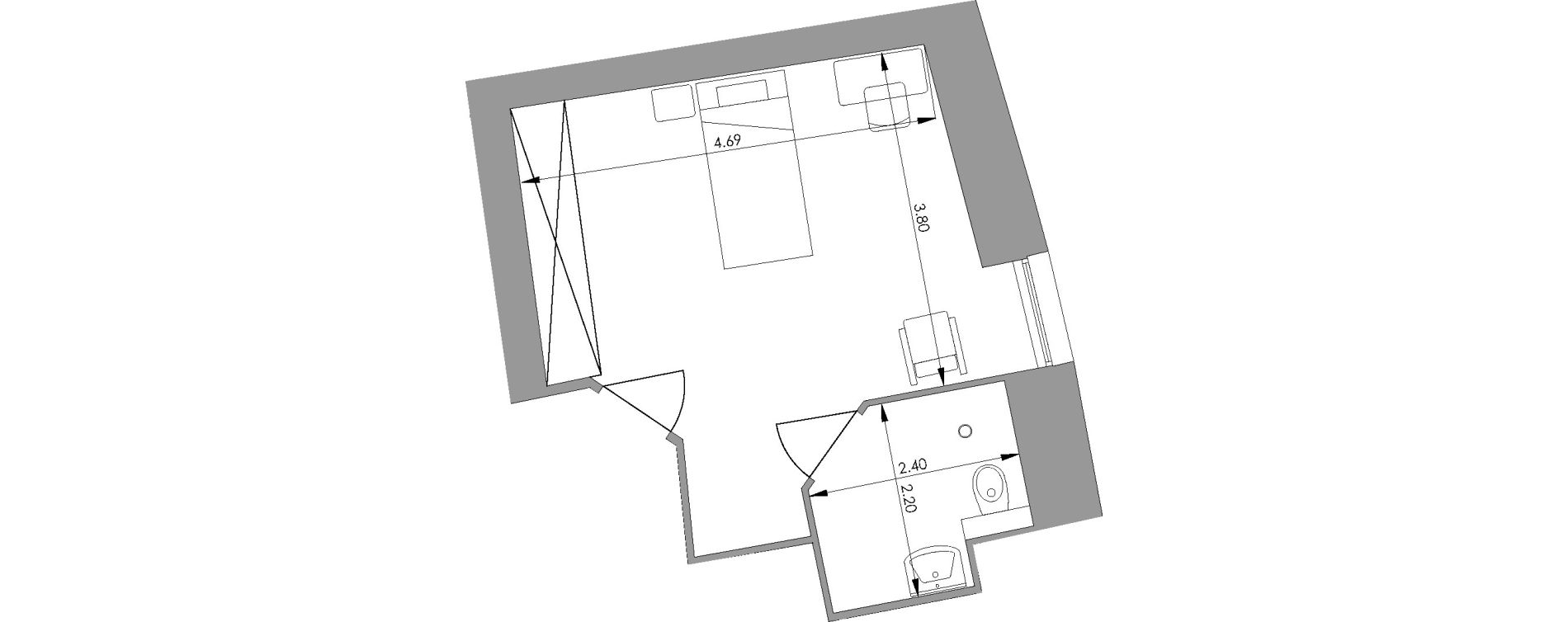 Chambre de 24,90 m2 &agrave; Saint-Martory Centre