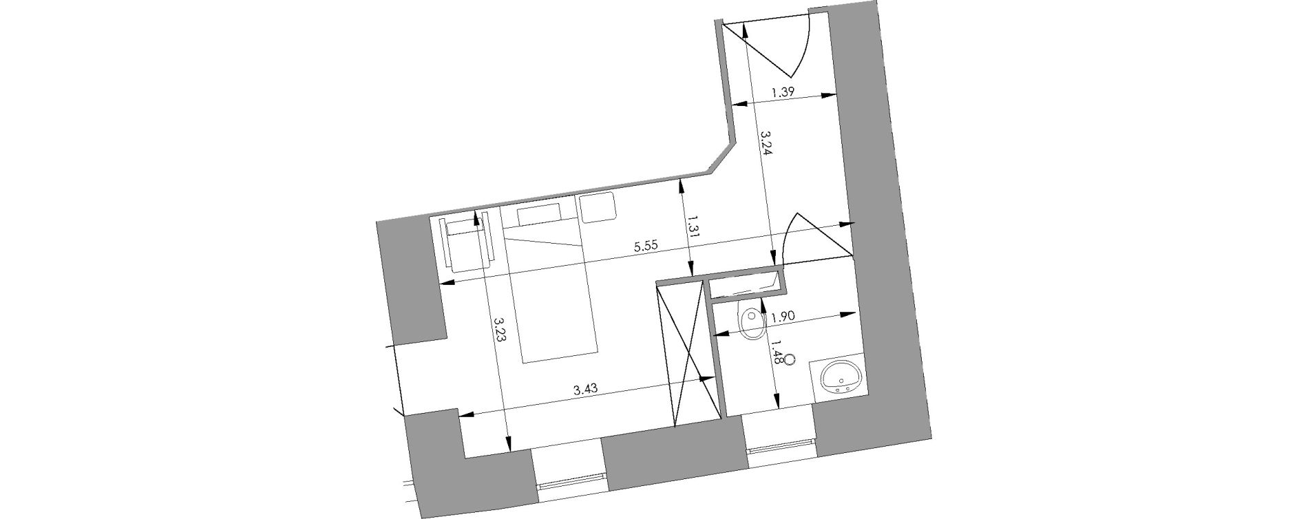Chambre de 19,80 m2 &agrave; Saint-Martory Centre