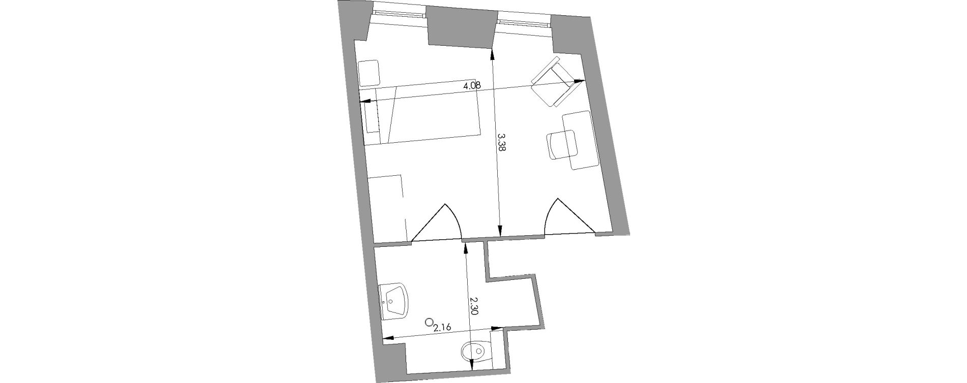 Chambre de 19,40 m2 &agrave; Saint-Martory Centre