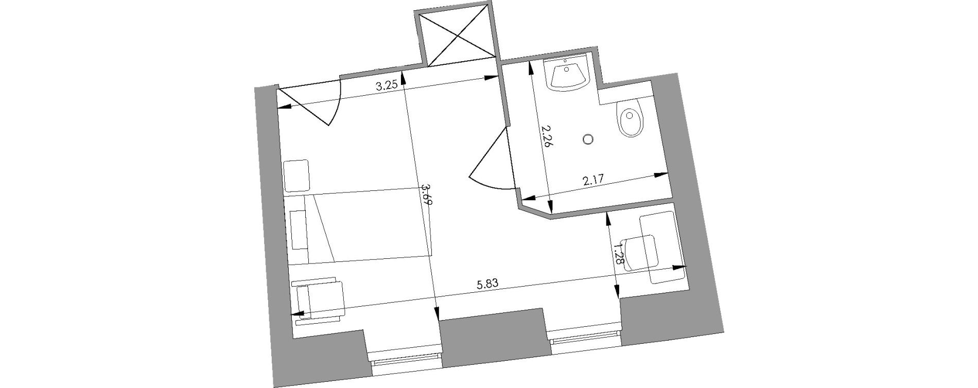 Chambre de 20,60 m2 &agrave; Saint-Martory Centre