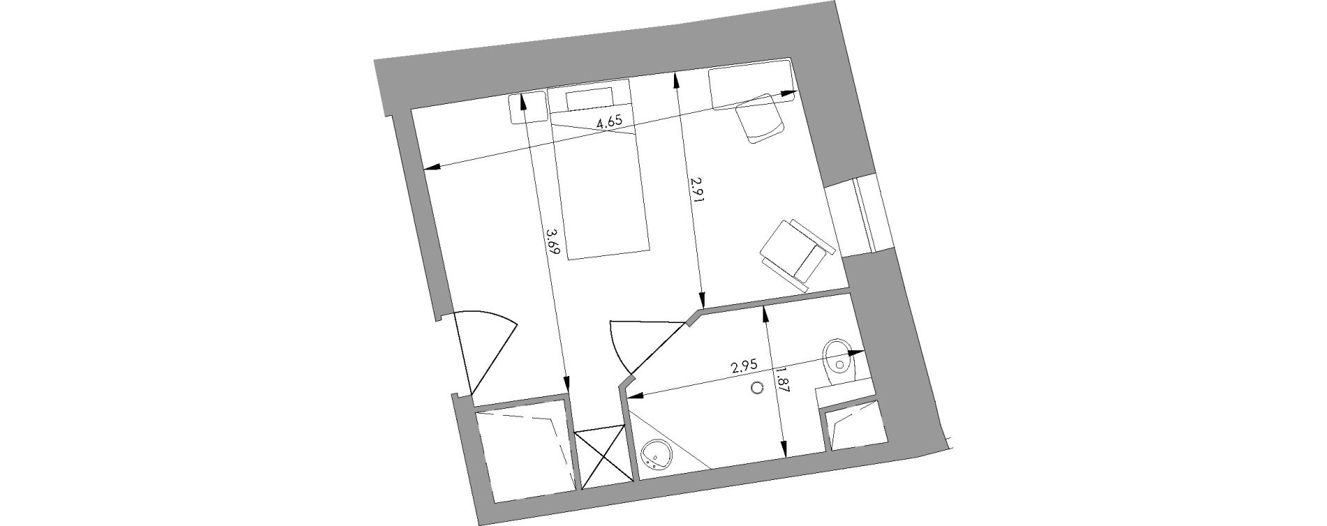 Chambre de 21,00 m2 &agrave; Saint-Martory Centre