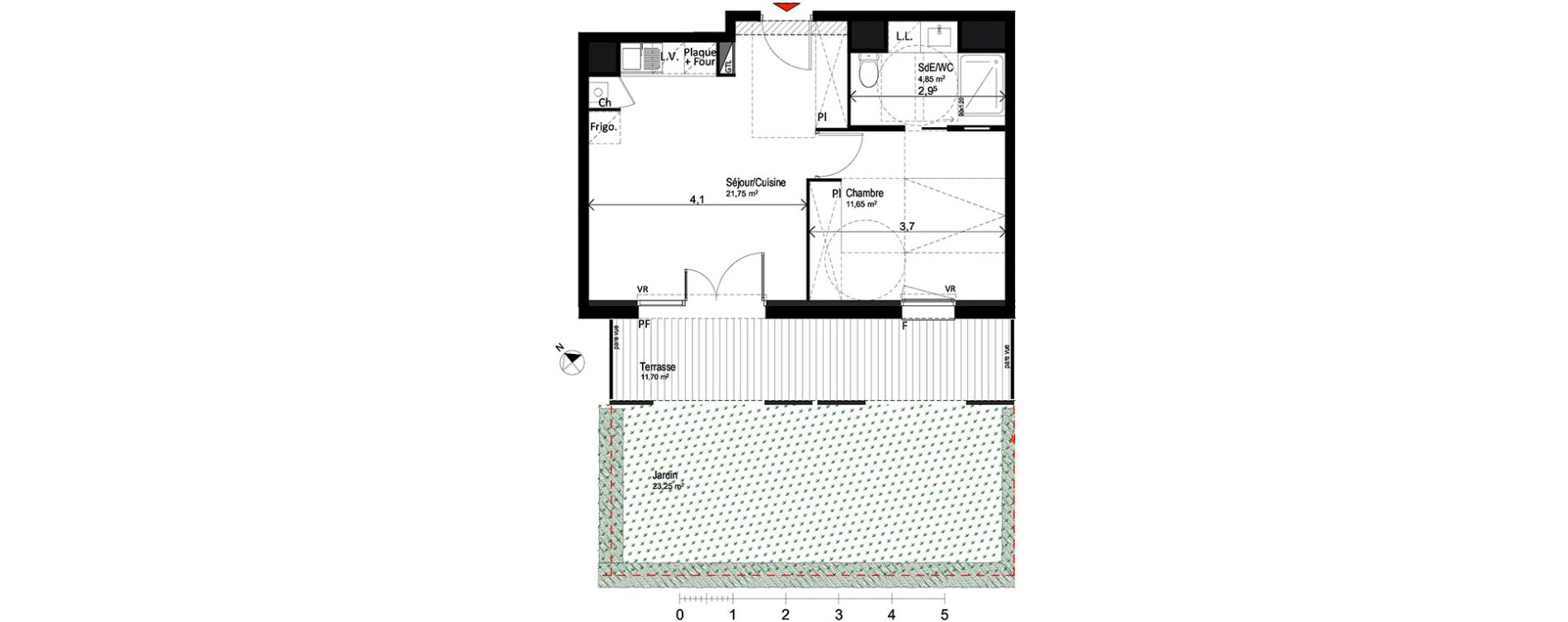 Appartement T2 de 38,25 m2 &agrave; Saint-Orens-De-Gameville Centre