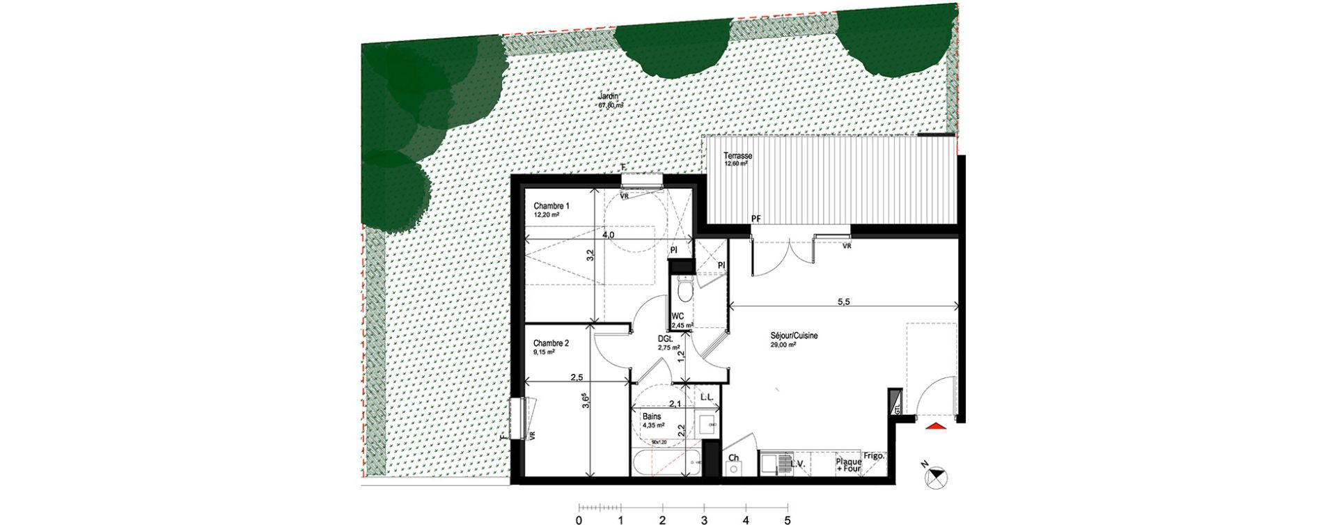 Appartement T3 de 59,90 m2 &agrave; Saint-Orens-De-Gameville Centre