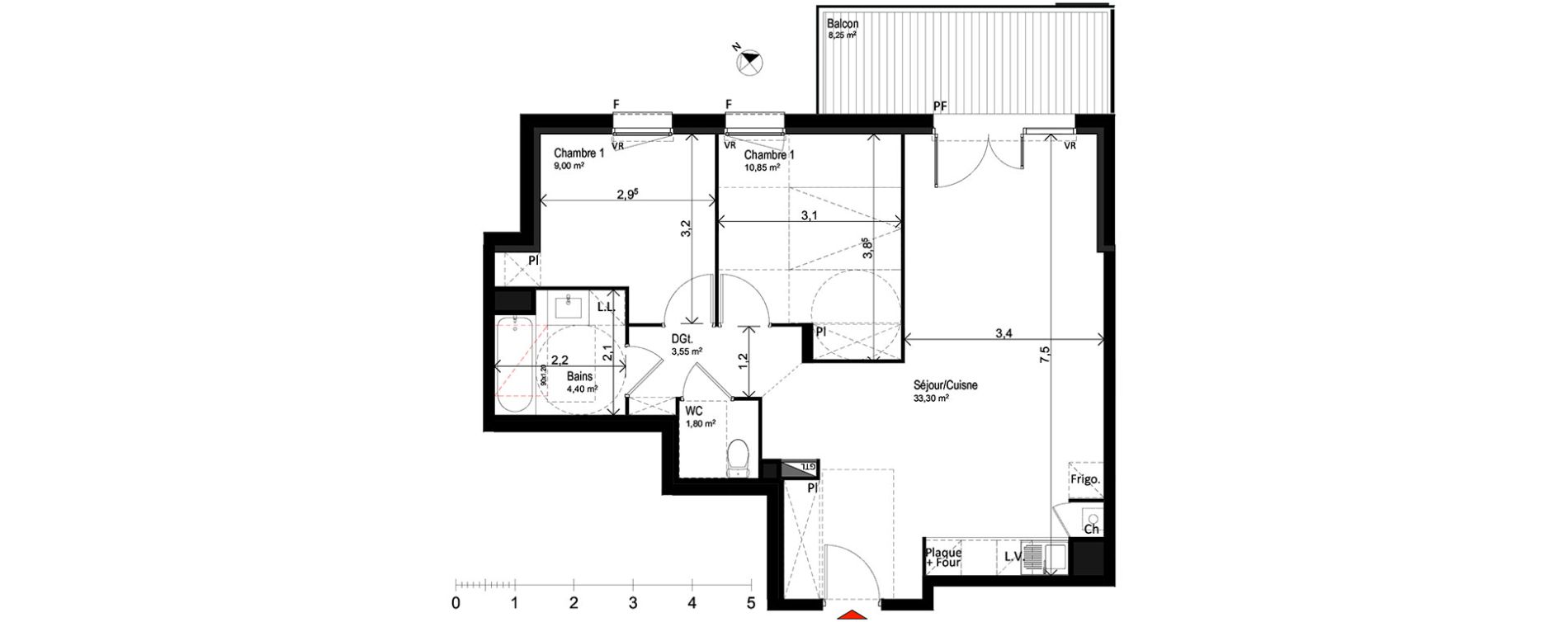 Appartement T3 de 62,90 m2 &agrave; Saint-Orens-De-Gameville Centre