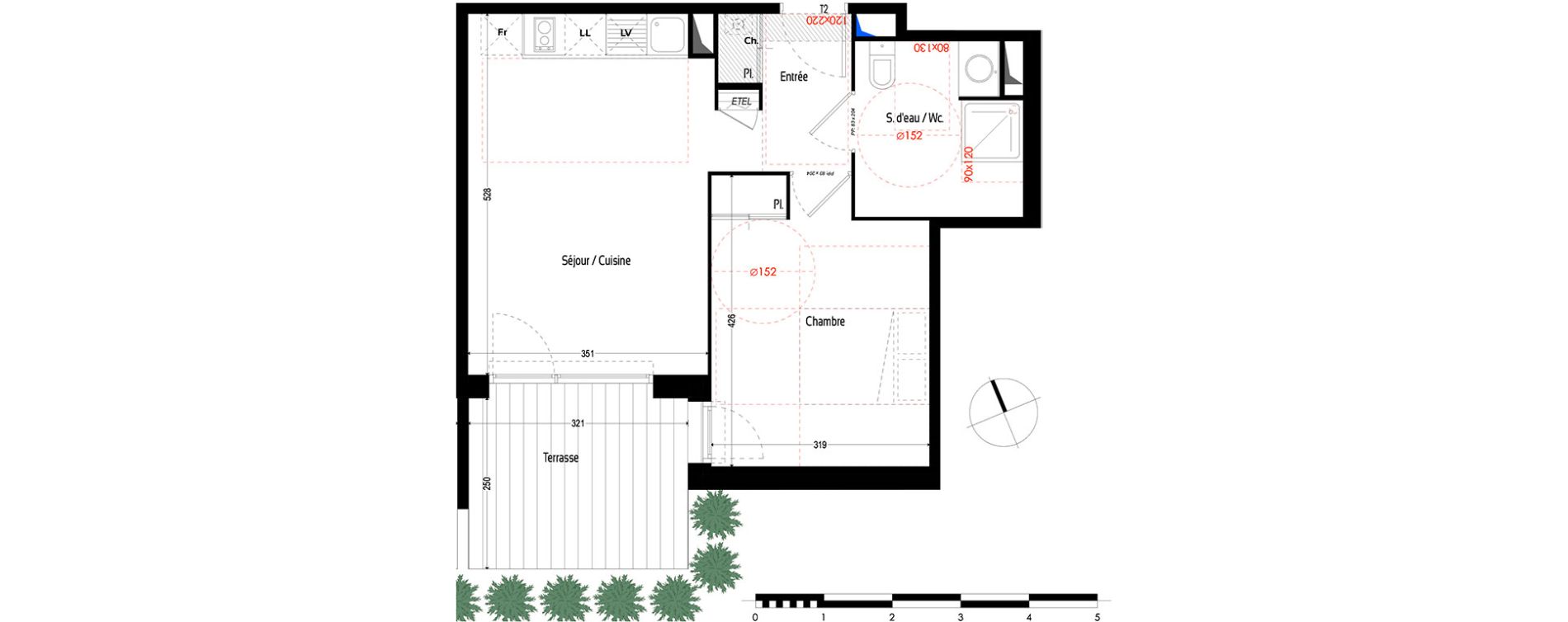 Appartement T2 de 41,60 m2 &agrave; Saint-Orens-De-Gameville Centre