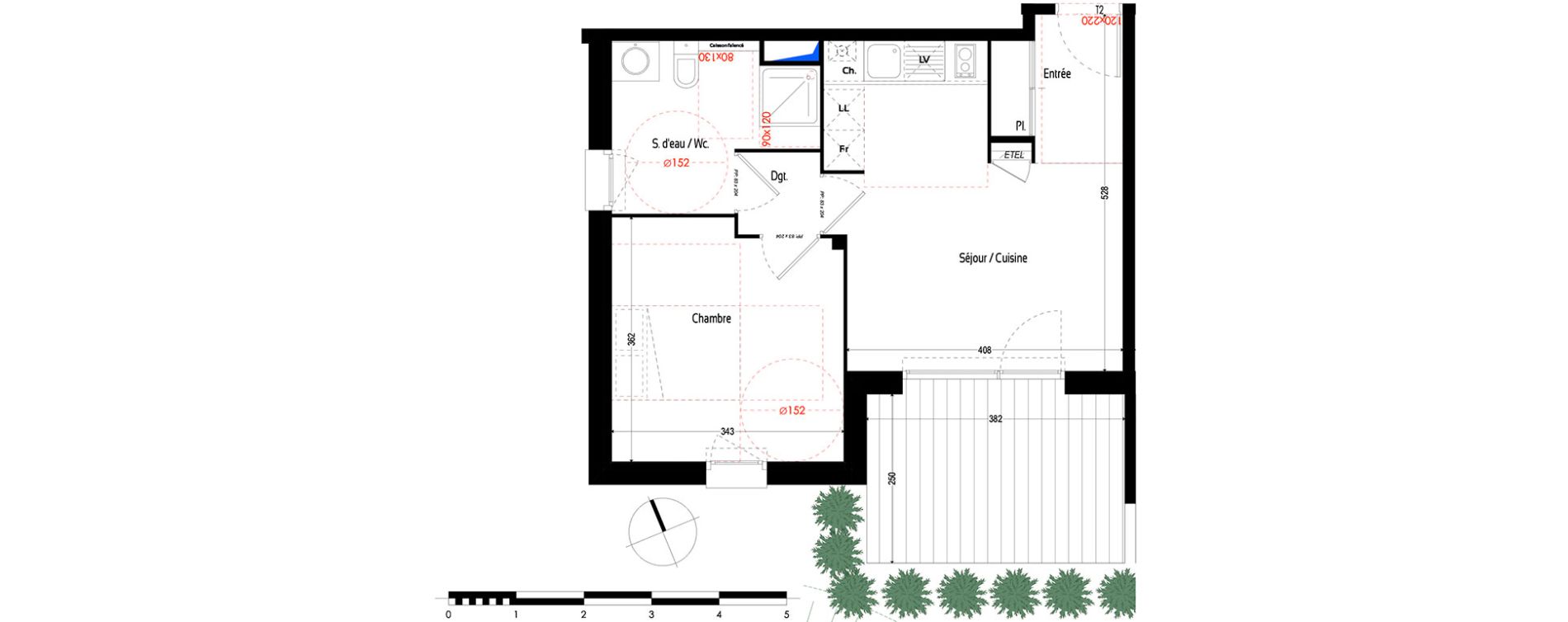 Appartement T2 de 40,80 m2 &agrave; Saint-Orens-De-Gameville Centre