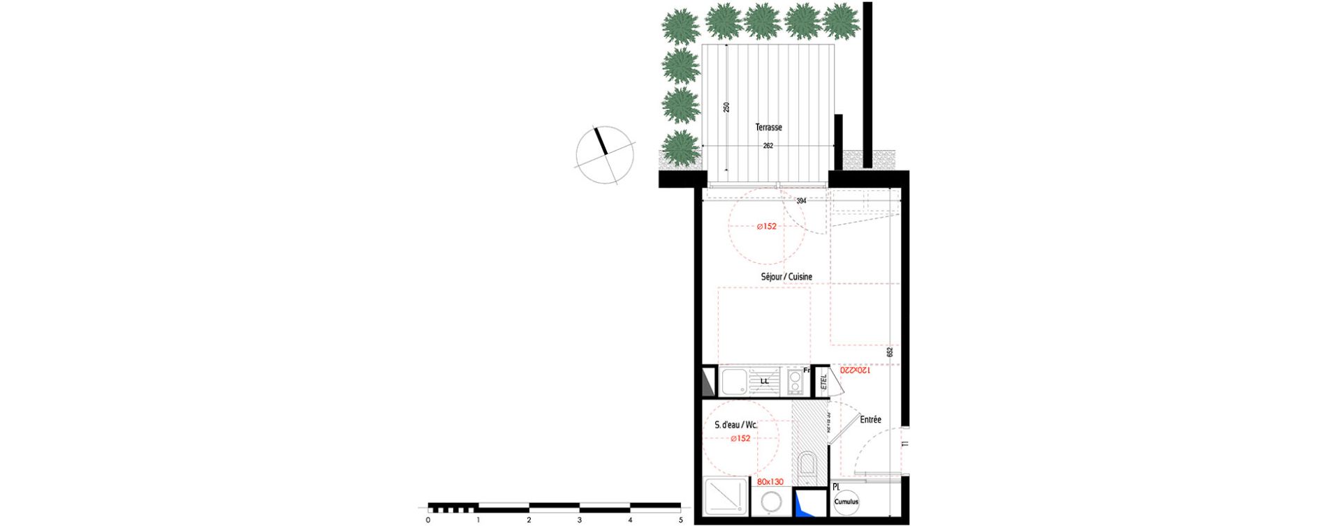 Appartement T1 de 24,52 m2 &agrave; Saint-Orens-De-Gameville Centre