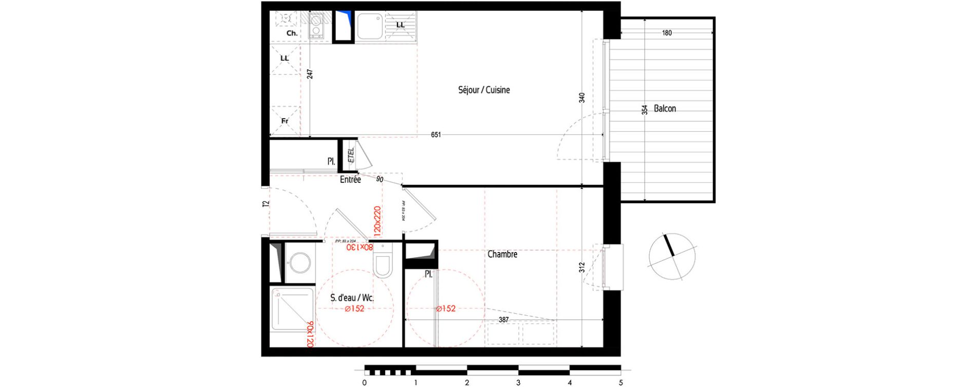Appartement T2 de 41,02 m2 &agrave; Saint-Orens-De-Gameville Centre