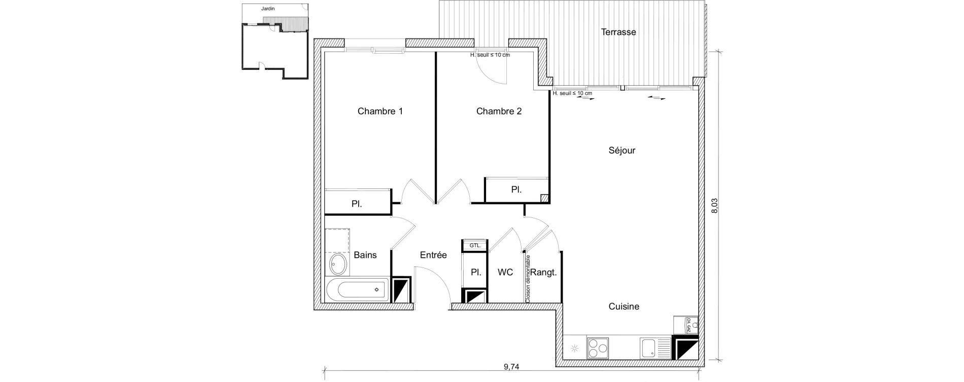 Appartement T3 de 62,13 m2 &agrave; Saint-Orens-De-Gameville Fondargent - corail