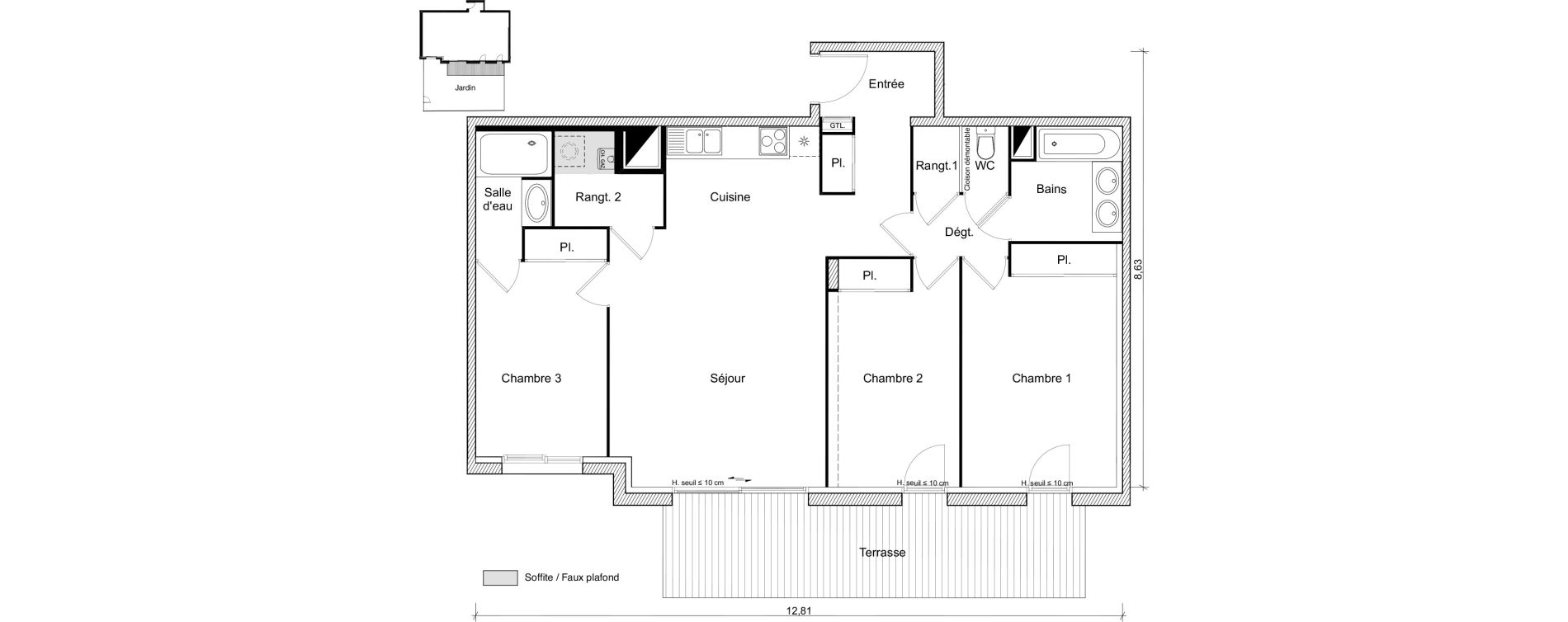 Appartement T4 de 88,25 m2 &agrave; Saint-Orens-De-Gameville Fondargent - corail