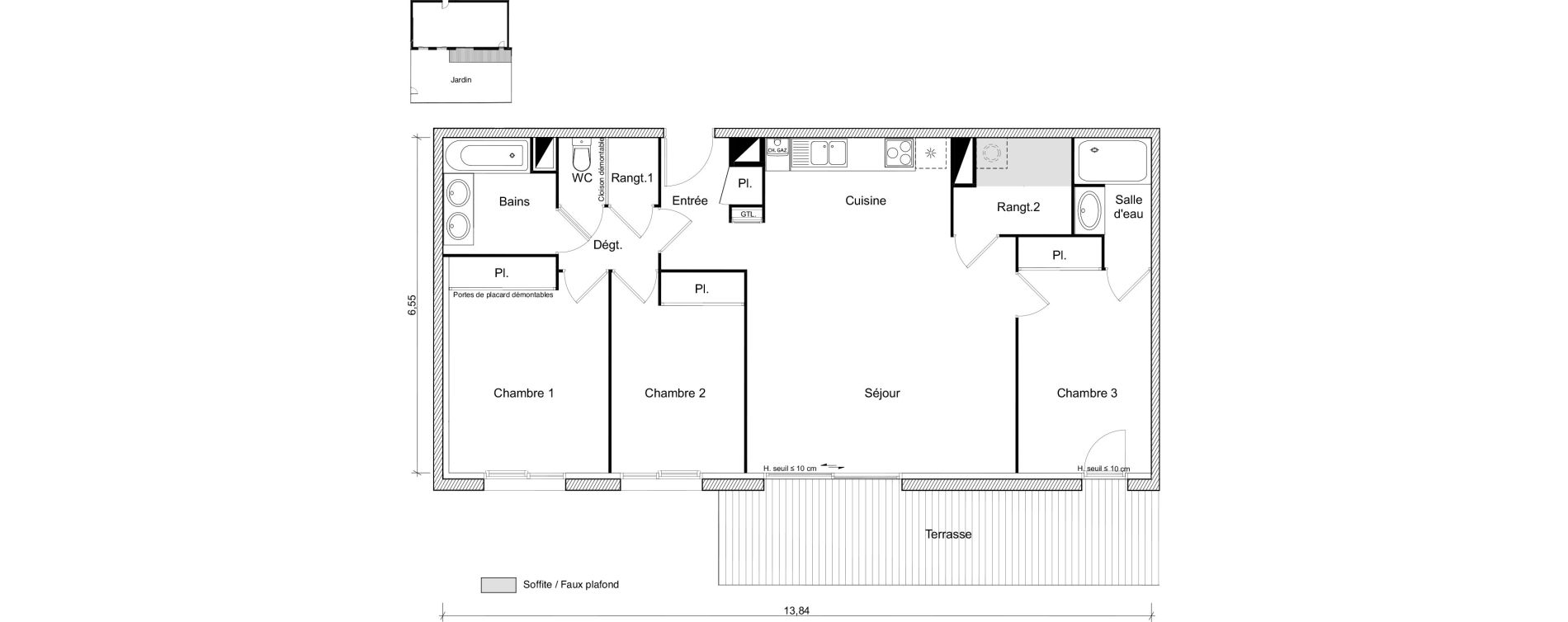 Appartement T4 de 86,54 m2 &agrave; Saint-Orens-De-Gameville Fondargent - corail
