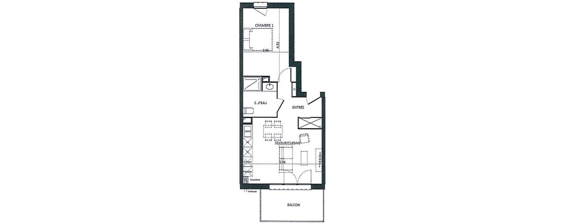 Appartement T2 de 42,82 m2 &agrave; Saint-Orens-De-Gameville Centre