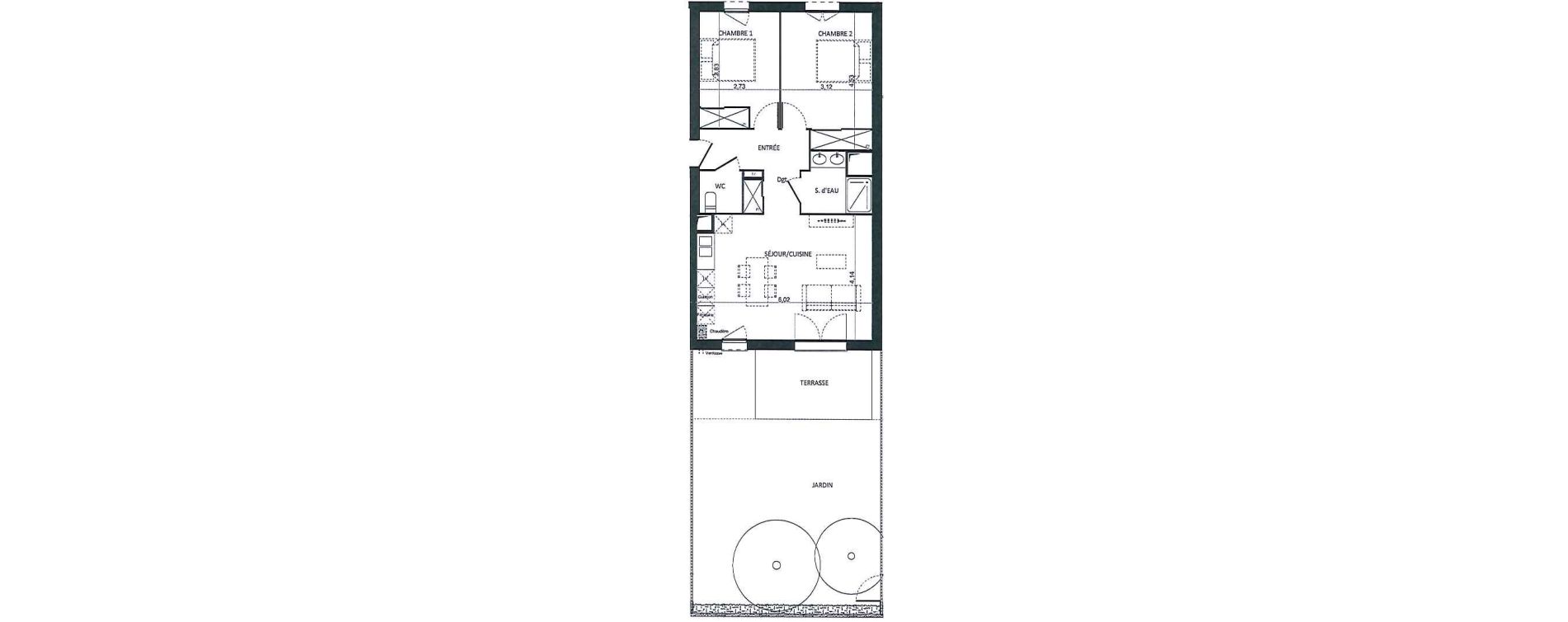 Appartement T3 de 61,92 m2 &agrave; Saint-Orens-De-Gameville Centre
