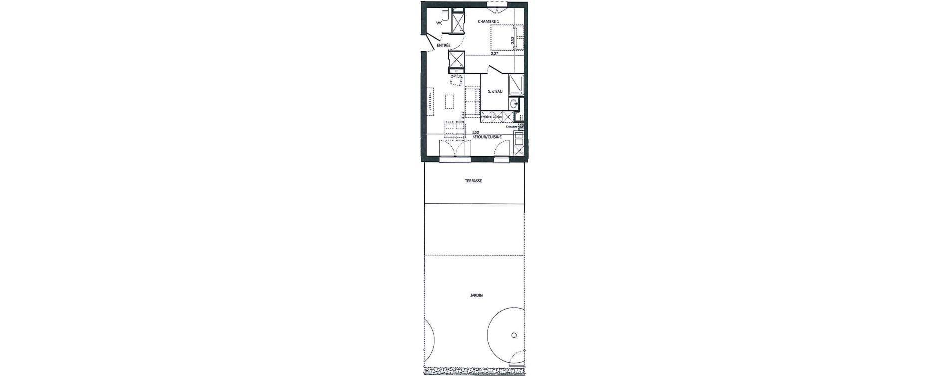 Appartement T2 de 42,43 m2 &agrave; Saint-Orens-De-Gameville Centre