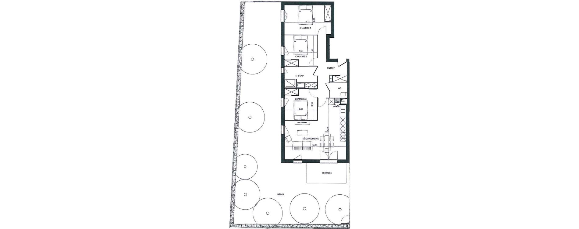 Appartement T4 de 82,92 m2 &agrave; Saint-Orens-De-Gameville Centre