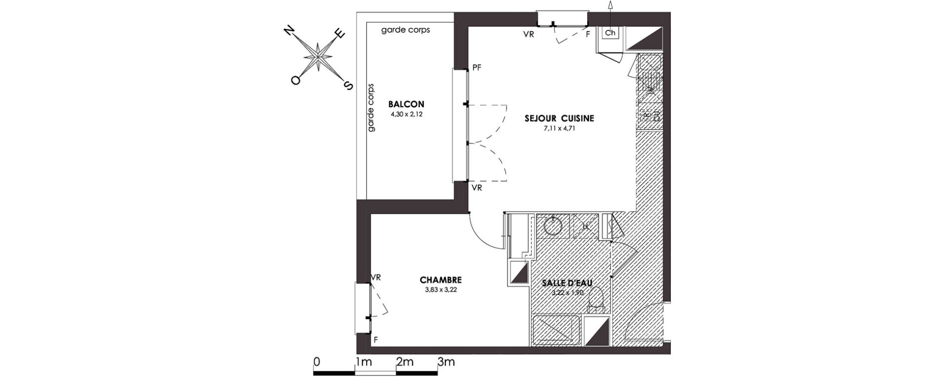 Appartement T2 de 41,82 m2 &agrave; Saint-Orens-De-Gameville Centre