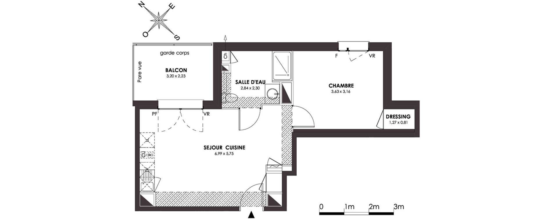 Appartement T2 de 40,93 m2 &agrave; Saint-Orens-De-Gameville Centre