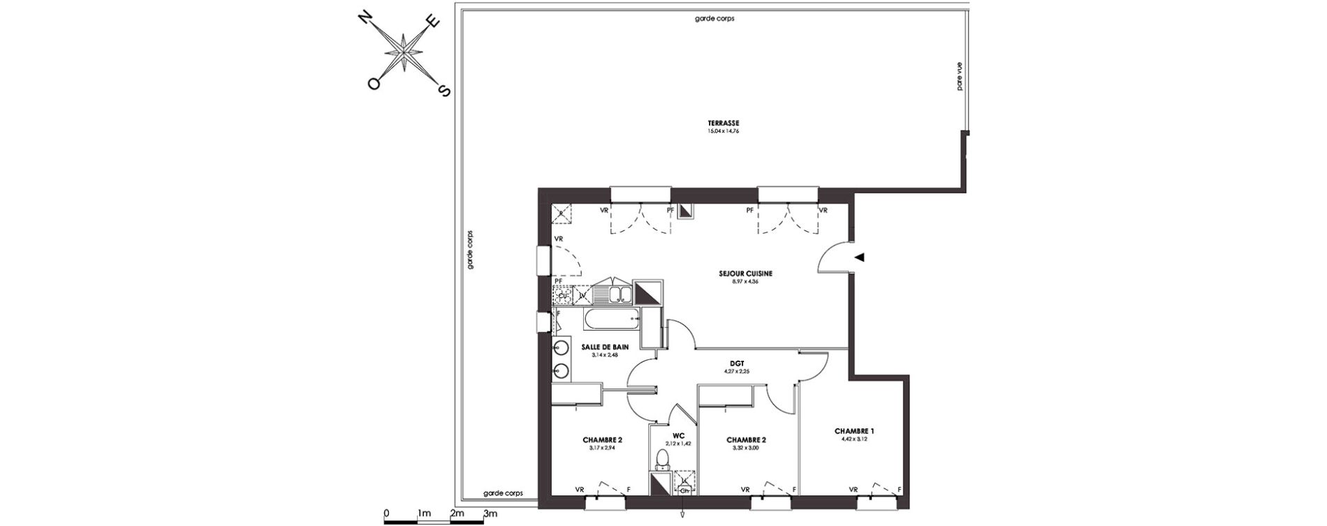 Appartement T4 de 81,92 m2 &agrave; Saint-Orens-De-Gameville Centre