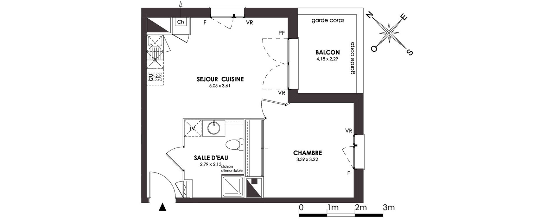 Appartement T2 de 38,76 m2 &agrave; Saint-Orens-De-Gameville Centre