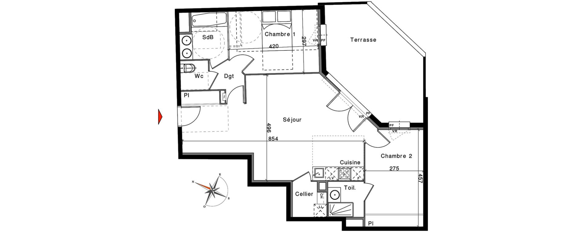Appartement T3 de 72,20 m2 &agrave; Saint-Orens-De-Gameville Centre