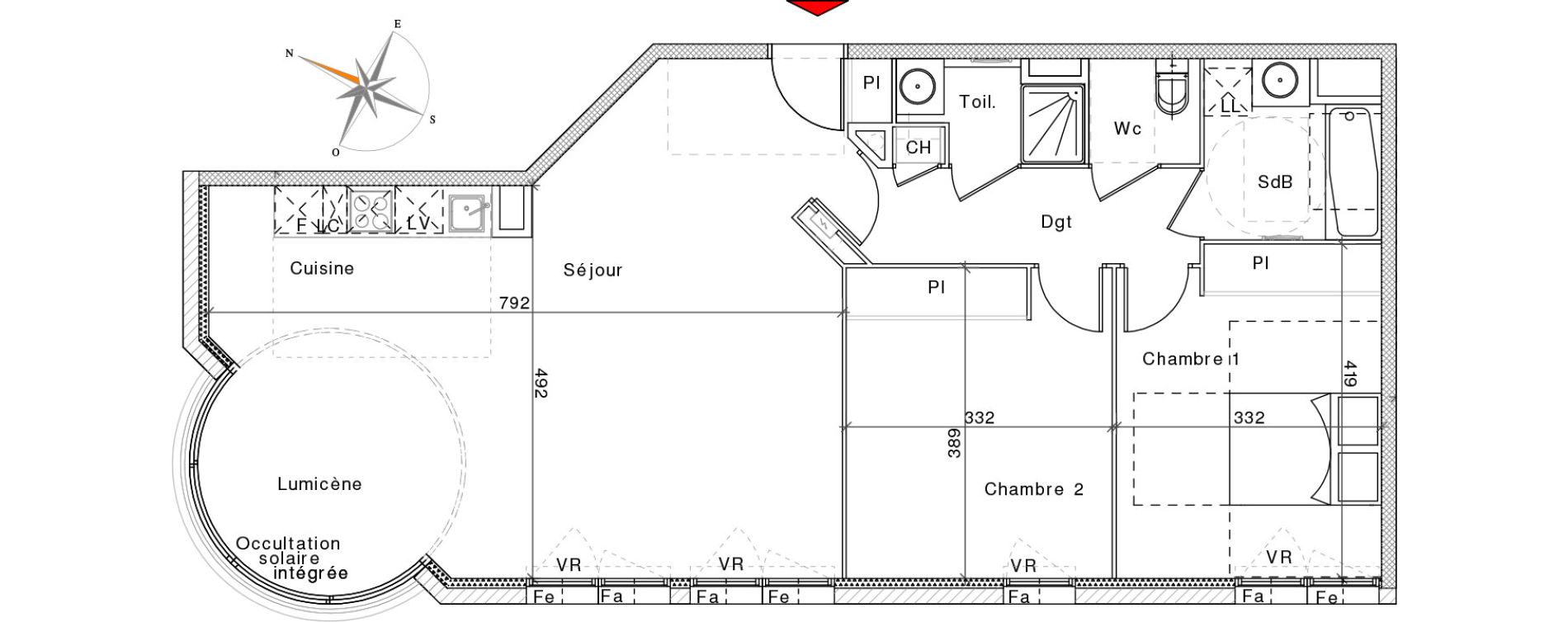 Appartement T3 de 84,30 m2 à Saint-Orens-De-Gameville Centre