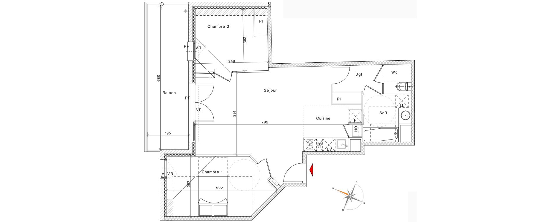 Appartement T3 de 63,50 m2 &agrave; Saint-Orens-De-Gameville Centre