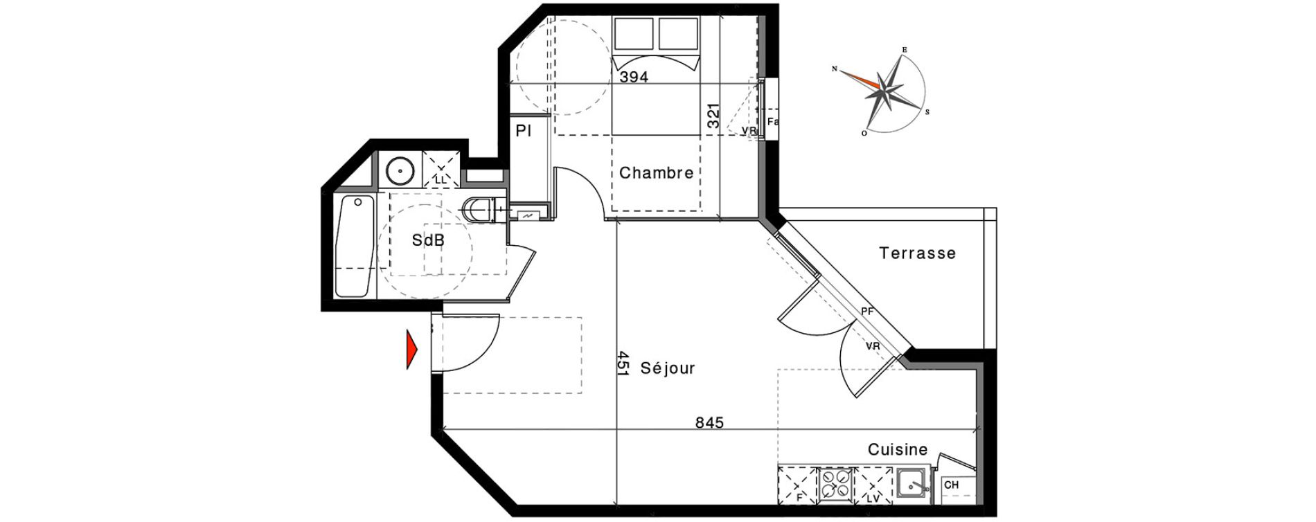 Appartement T2 de 48,40 m2 &agrave; Saint-Orens-De-Gameville Centre