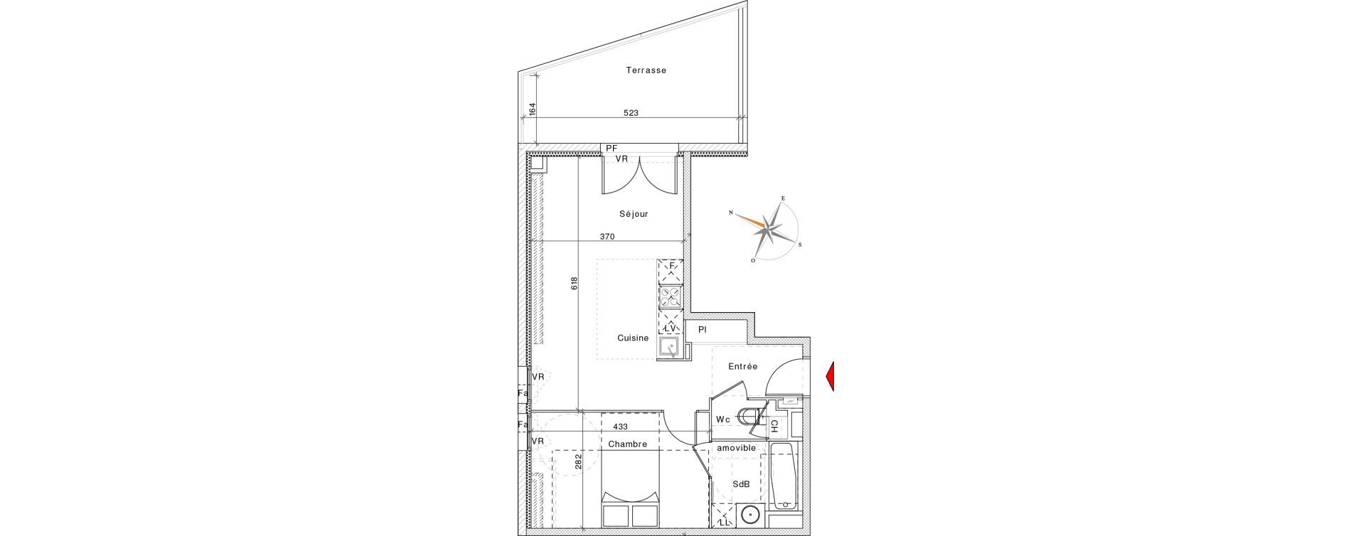 Appartement T2 de 44,00 m2 &agrave; Saint-Orens-De-Gameville Centre