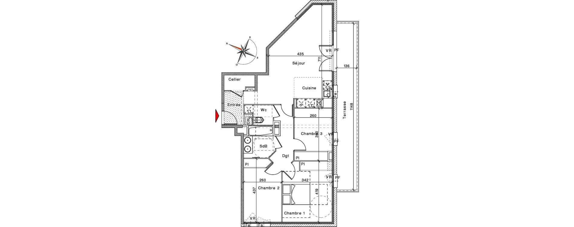 Appartement T4 de 79,60 m2 &agrave; Saint-Orens-De-Gameville Centre