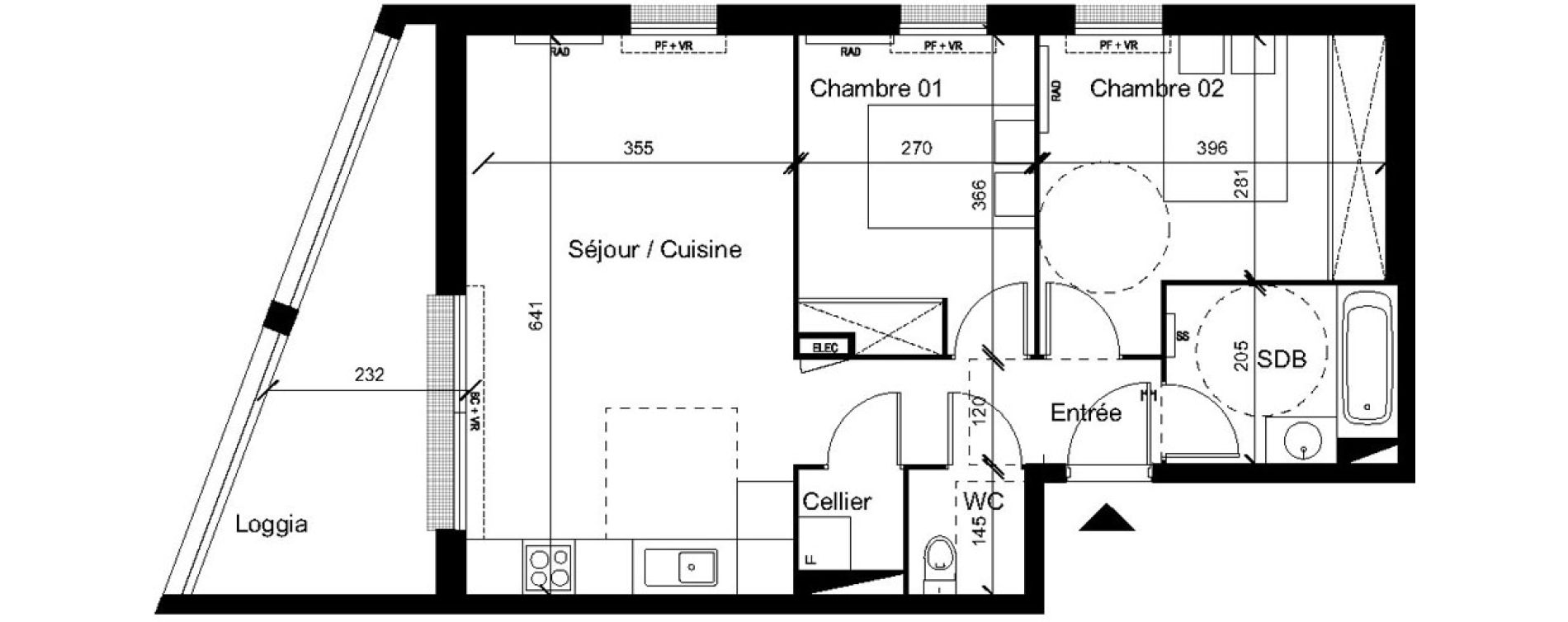 Appartement T3 de 59,60 m2 &agrave; Saint-Orens-De-Gameville Centre