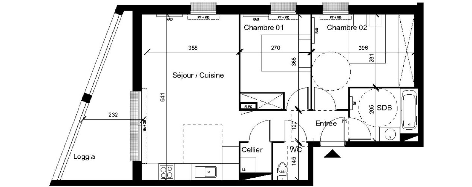 Appartement T3 de 59,60 m2 &agrave; Saint-Orens-De-Gameville Centre