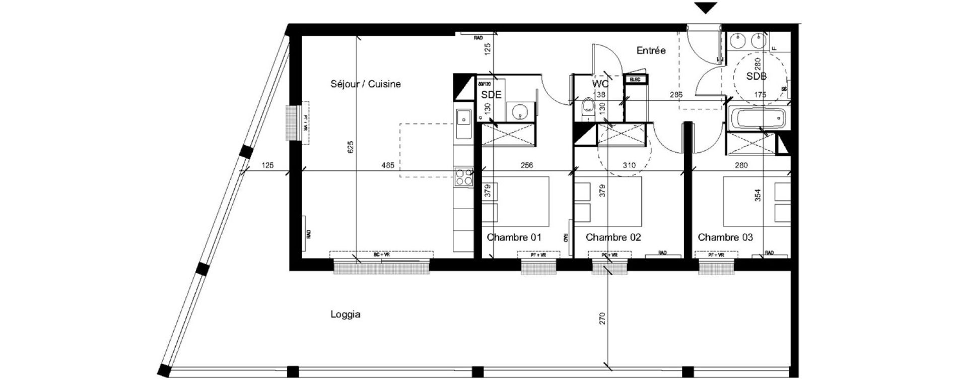 Appartement T4 de 83,00 m2 &agrave; Saint-Orens-De-Gameville Centre