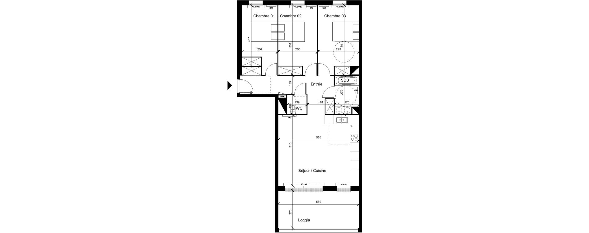 Appartement T4 de 88,80 m2 &agrave; Saint-Orens-De-Gameville Centre