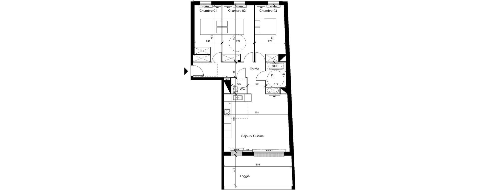 Appartement T4 de 85,90 m2 &agrave; Saint-Orens-De-Gameville Centre