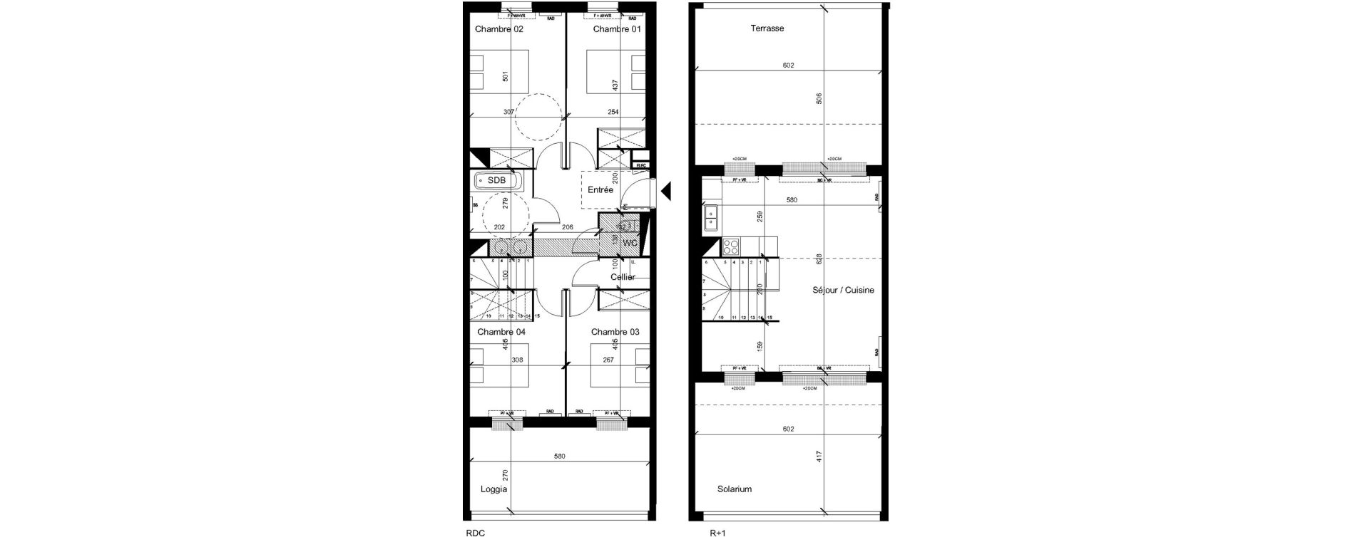 Duplex T5 de 100,90 m2 &agrave; Saint-Orens-De-Gameville Centre