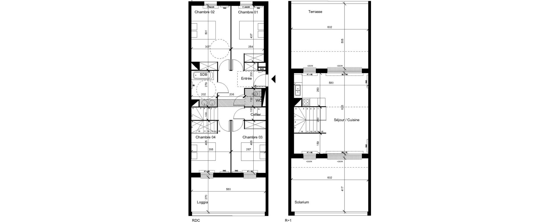 Duplex T5 de 100,90 m2 &agrave; Saint-Orens-De-Gameville Centre