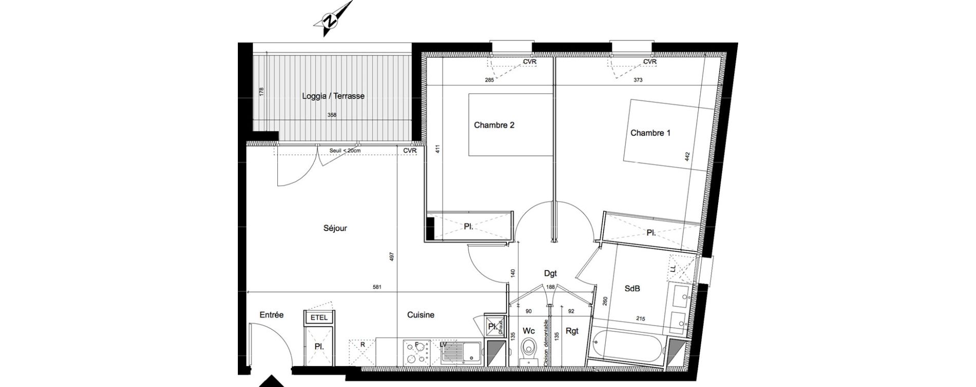 Appartement T3 de 61,00 m2 &agrave; Saint-Orens-De-Gameville Centre