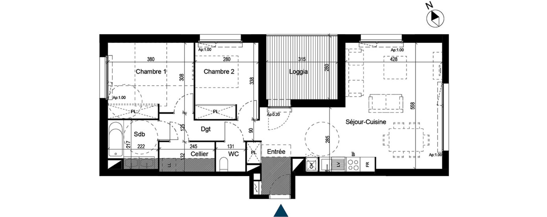 Appartement T3 de 71,87 m2 &agrave; Saint-Orens-De-Gameville Centre