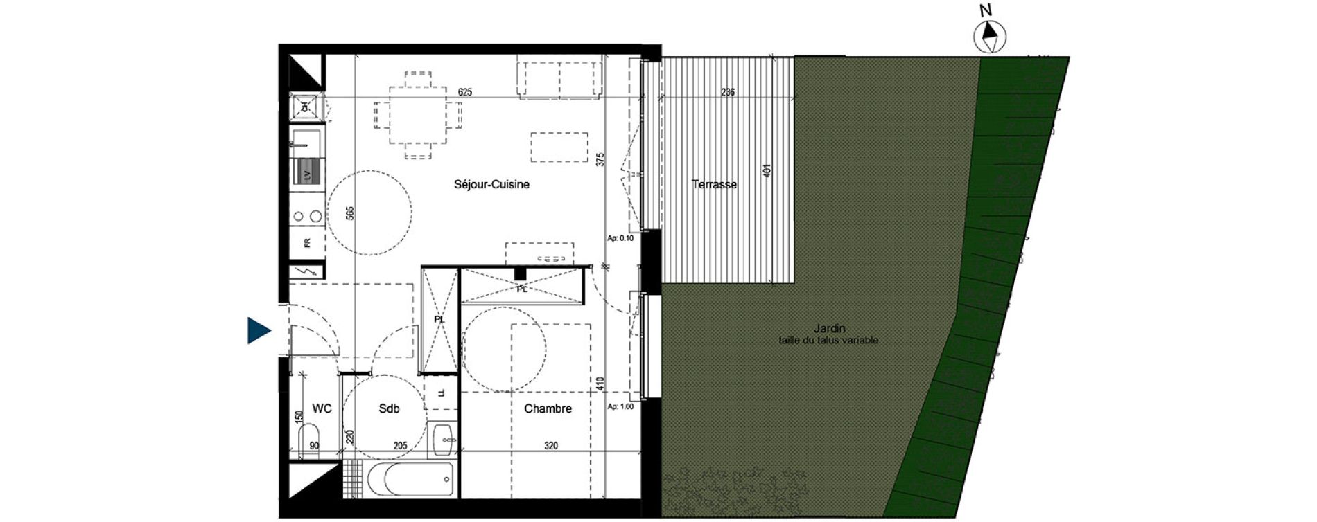 Appartement T2 de 47,37 m2 &agrave; Saint-Orens-De-Gameville Centre