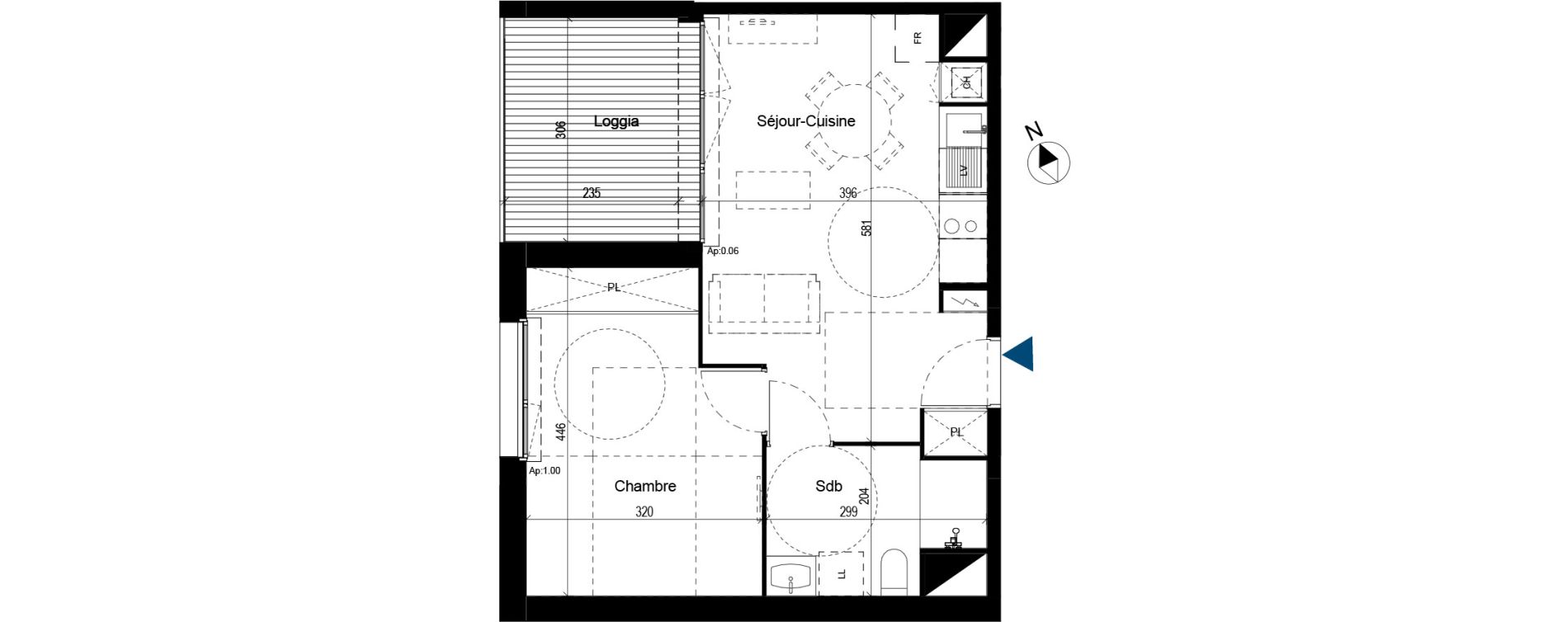 Appartement T2 de 39,38 m2 &agrave; Saint-Orens-De-Gameville Centre